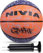 NIVIA Graffiti, 8 Panel, Rubber Moulded, Made for Beginners, Ideal for all surfaces Basketball