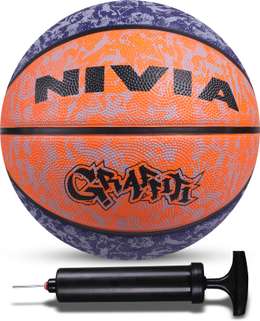 NIVIA Graffiti, 8 Panel, Rubber Moulded, Made for Beginners, Ideal for all surfaces Basketball