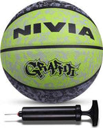 NIVIA Graffiti, 8 Panel, Rubber Moulded, Made for Beginners, Ideal for all surfaces Basketball