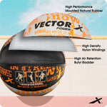 VECTOR X Power Rubber Moulded Indoor/Outdoor ball with Pump Basketball
