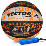 VECTOR X Power Rubber Moulded Indoor/Outdoor ball with Pump Basketball