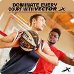 VECTOR X Power Rubber Moulded Indoor/Outdoor ball with Pump Basketball