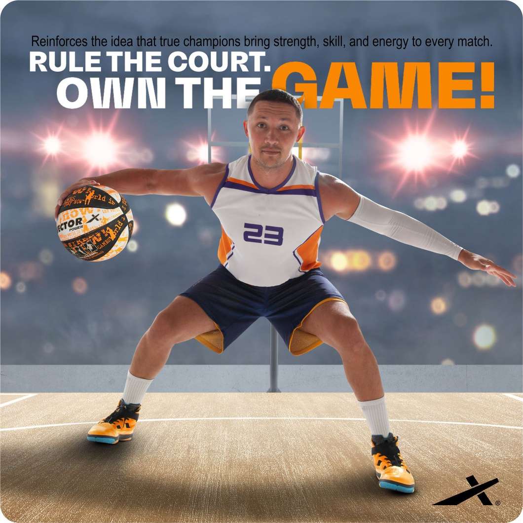 VECTOR X Power Rubber Moulded Indoor/Outdoor ball with Pump Basketball