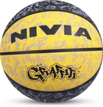 NIVIA Graffiti, 8 Panel, Rubber Moulded, Made for Beginners, Ideal for all surfaces Basketball