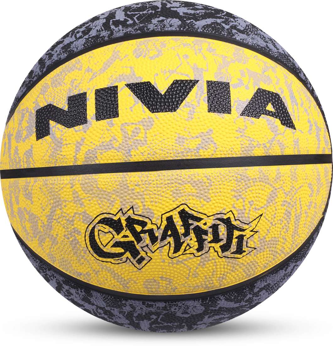 NIVIA Graffiti, 8 Panel, Rubber Moulded, Made for Beginners, Ideal for all surfaces Basketball