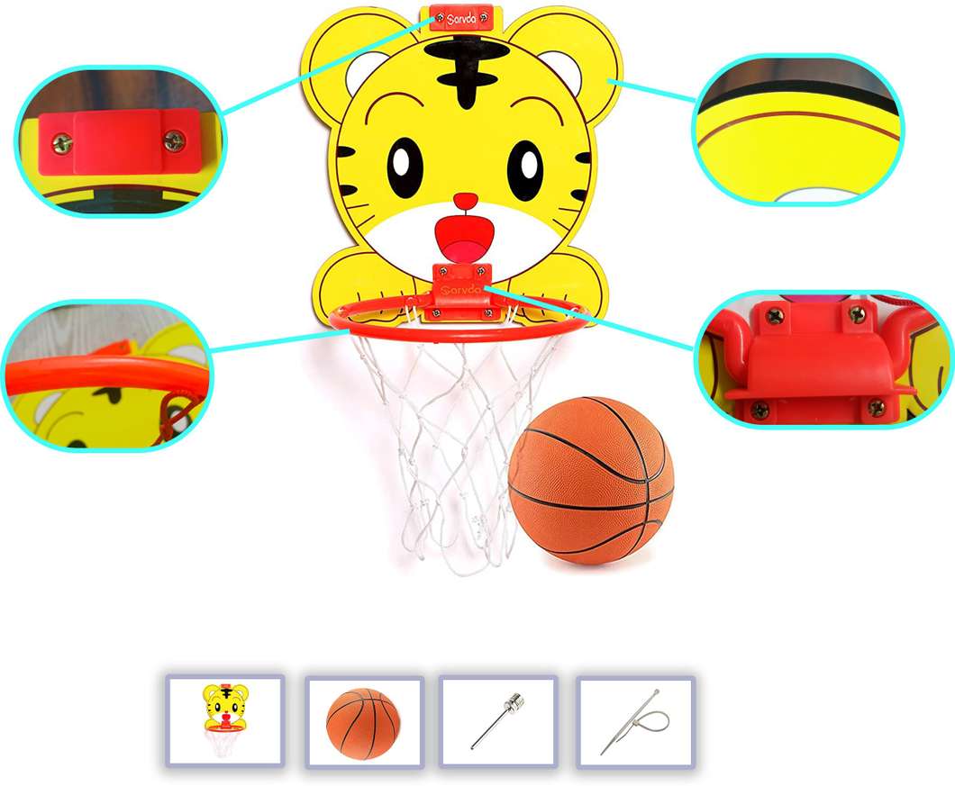 Sarvda Basket Ball For Kids | Catty lion Theme Board Net Ball , Inflating Pin 2Ties Basketball