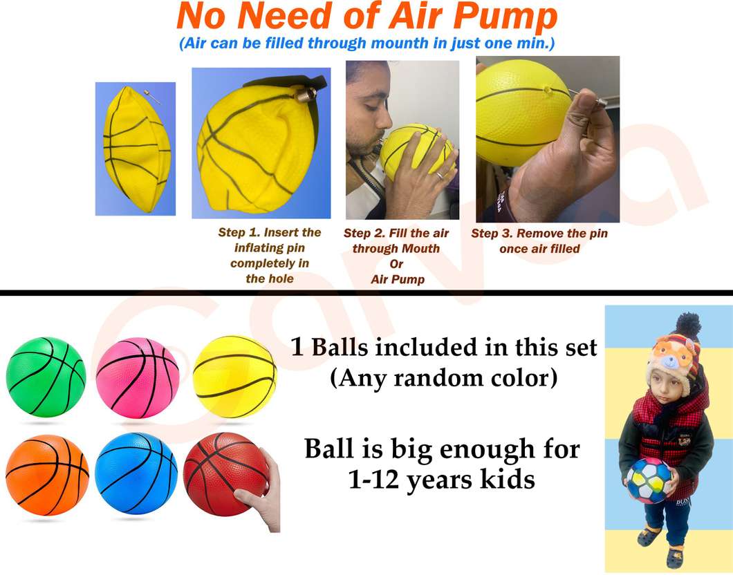 Sarvda Basket Ball For Kids | Catty lion Theme Board Net Ball , Inflating Pin 2Ties Basketball
